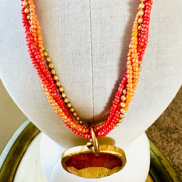 Vintage Dichroic Large pendant necklace - Picture 7 of 14